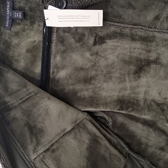 NWT Banana Republic Women's Green Sherpa Trucker Jacket Petite XS - Picture 9 of 12